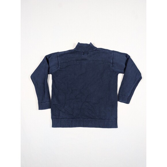 Lauren Ralph Lauren Sweater Mens Medium Navy Blue Crest Quarter Zip Pullover RL - Picture 2 of 6